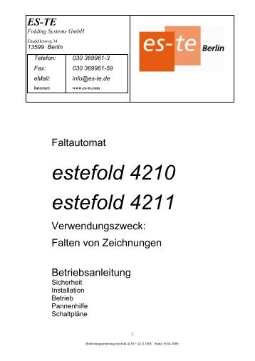 estefold 4210 estefold 4211 - es-te.de