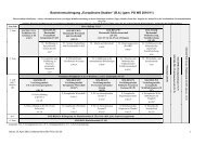 Verlauf / Module Hauptfach - Fachbereich Sozialwissenschaften