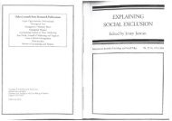 EXPLAINING SOCIAL EXCLUSION - Institut fÃ¼r Soziologie