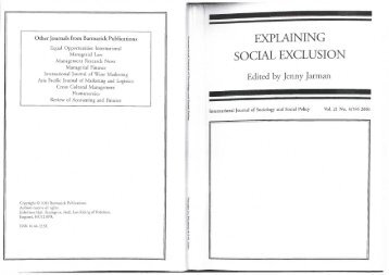 EXPLAINING SOCIAL EXCLUSION - Institut fÃ¼r Soziologie