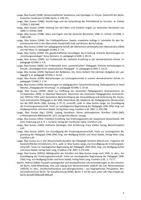 Anhang "Dokumentation zum Zeitraum 1945 â 1991 - Peer Pasternack