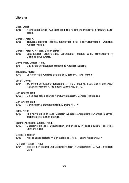 Klassentheorie am Ende der Klassengesellschaft