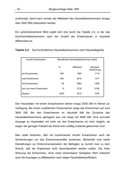 BÃ¼rgerumfrage Halle 1997 - Institut fÃ¼r Soziologie - Martin-Luther ...