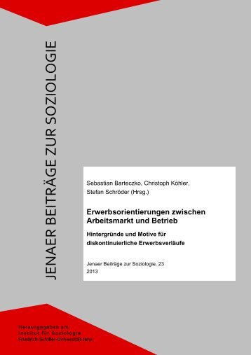 jenaer beitrÃ¤ge zur soziologie - Institut fÃ¼r Soziologie - Friedrich ...