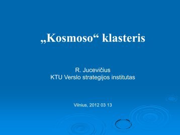 Kosmoso klasterio kÅ«rimo galimybÄs.