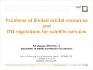 Problems of limited orbital resources and ITU regulations for satellite ...