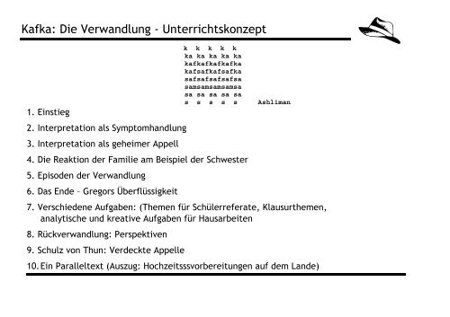 Die Verwandlung 4 - Textanalyse