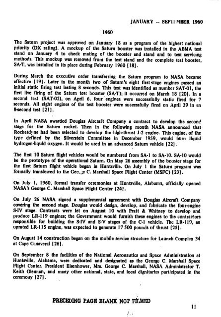 An Illustrated Chronology of the NASA Marshall Center and MSFC ...