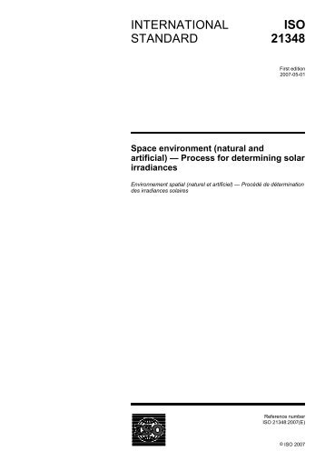 ISO 21348:2007 - Space Environment Technologies