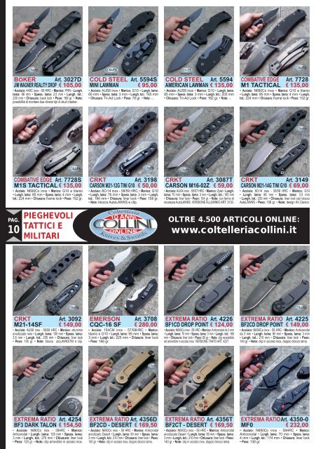 Catalogo coltelli 2010 - Spade elmi katana abiti