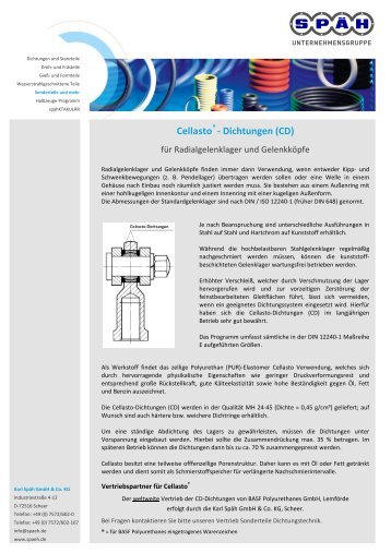 Cellasto-Dichtungen - SPÃH Dichtungen und Stanzteile