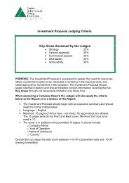 Investment Proposal Judging Criteria Key Areas ... - ja-ye europe