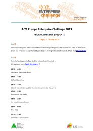 JA-YE Europe Enterprise Challenge 2013 PROGRAMME FOR ...