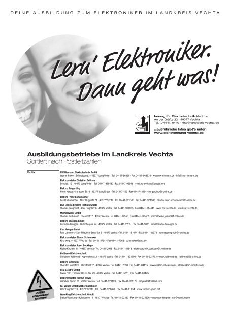 geestelijke gezondheid Raad eens verteren Innung Liste Betriebe 04-05 - Elektroberufe im Landkreis Vechta ...