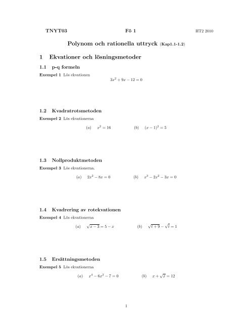 Föreläsning 1