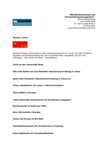 Dossier China - Die Universität
