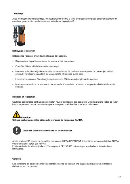 Bedienungsanleitung / Operation Manual / Mode D'emploi - Alfra