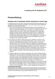 Pressemitteilung - Caritas Luxembourg