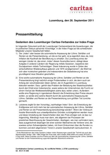Pressemitteilung - Caritas Luxembourg