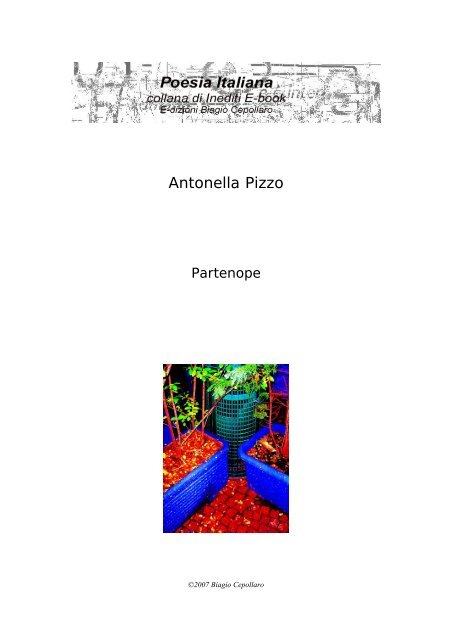 Antonella Pizzo, Partenope, inedito, 2007 - Biagio Cepollaro, poesia