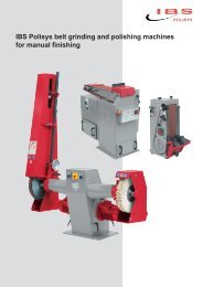 IBS Polisys belt grinding and polishing machines for manual finishing