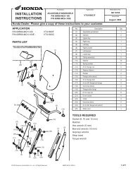 INSTALLATION INSTRUCTIONS - National Cycle, Inc.