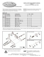 installation and owner's manual front - National Cycle, Inc.