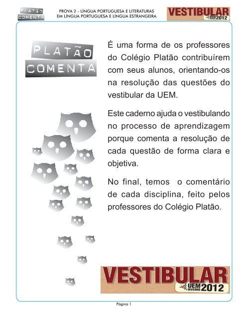 Língua Portuguesa e Literaturas em Língua ... - Colégio Platão