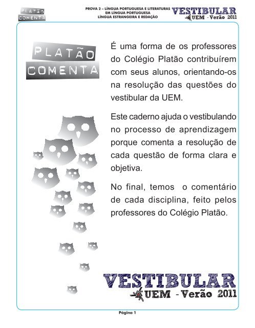 língua portuguesa - Colégio Platão