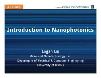 Introduction to Nanophotonics