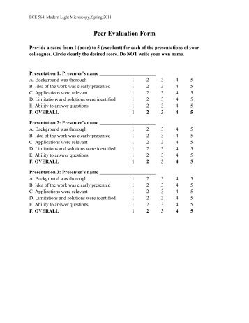 Peer Evaluation Form
