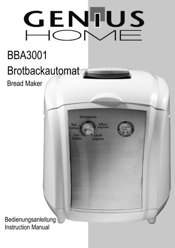 BBA3001 Brotbackautomat - E2 Fachhandels & Reparatur ...