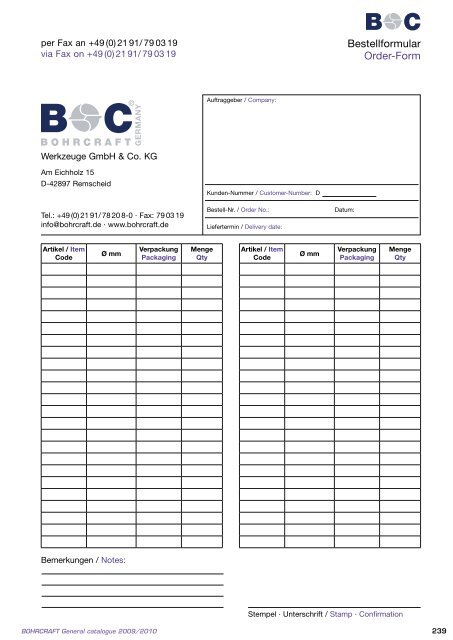 Bohrcraft Katalog - Gama - profesionalni alati
