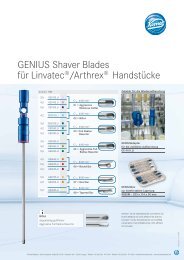 GENIUS Shaver Blades fÃ¼r LinvatecÂ®/Arthrex ... - Komet Medical