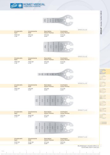 KM8526.AC KM8528.AC KM8634.AC KM8672.AC ... - Komet Medical