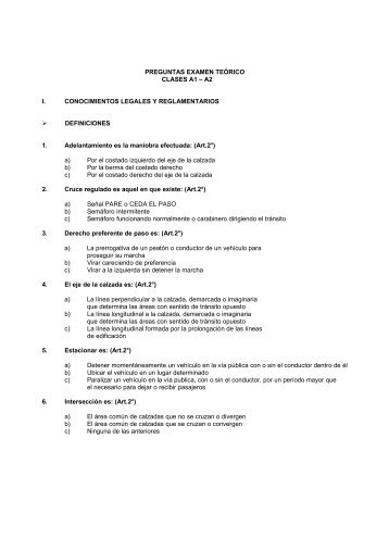 Bajar Cuestionario Clases A1 A2