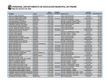 personal departamento de educacion municipal de freire