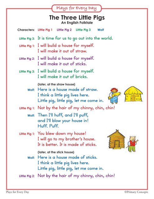Three Little Pigs Plays for Every Day Primary Concepts