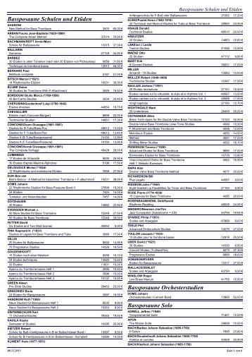 Katalog fÃ¼r Bassposaune - Spaeth-Schmid BlechblÃ¤sernoten