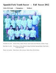 2012 Youth Fall Soccer - Champions - Spanish Fork