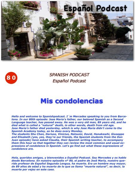 80 Mis Condolencias Espaa Ol Podcast Spanishpodcast