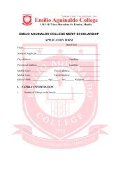 EAC Merit Scholarship - Emilio Aguinaldo College