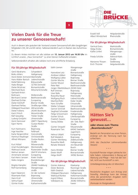 Mitgliederzeitung Nr. 46 - Wilhelmshavener Spar