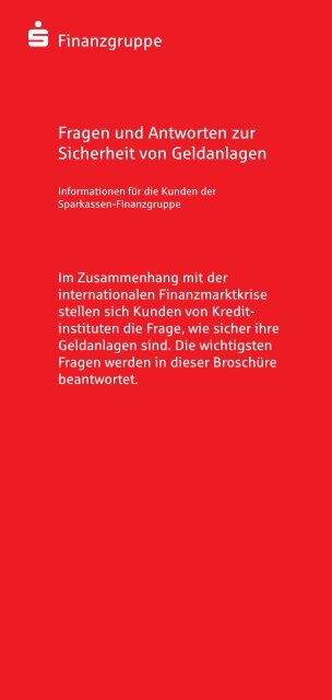 Sicherheit von Geldanlagen - Sparkasse Aachen