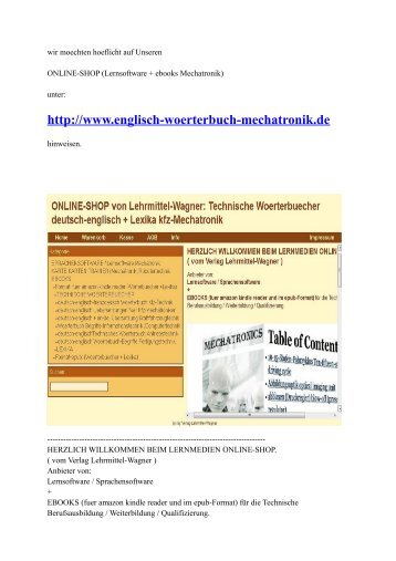 Verlag Lehrmittel-Wagner: Nachschlagewerke fuer Technische + Kaufmaenische Ausbildungsberufe (zum Beispiel: EDV-Berufe /Kfz-Mechatroniker /Elektroniker /Buerokaufmann-Wirtschaftsenglisch)