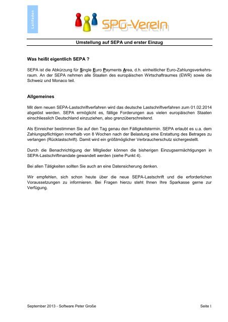 Leitfaden SEPA-Umstellung fÃ¼r SPG-Verein - Sparkasse Darmstadt