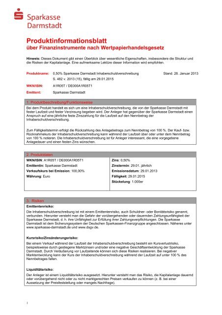 Produktinformationsblatt Vorlage Ihs Ohne Basisprospekt Ab Serie