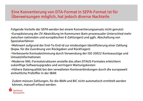 SEPA: Übergang auf die neuen Verfahren - Sparkasse Donauwörth