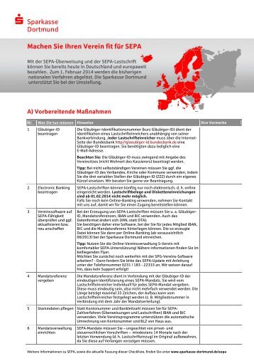 S Sparkasse Dortmund Machen Sie Ihren Verein fit für SEPA