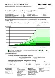 Ãbersicht fÃ¼r eine GarantRente Vario - Sparkasse Herford